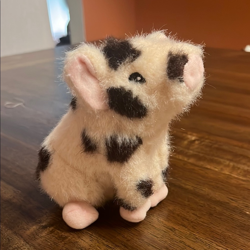 American girl doll Adorable Plush Pig Toy - Black and Cream piglet